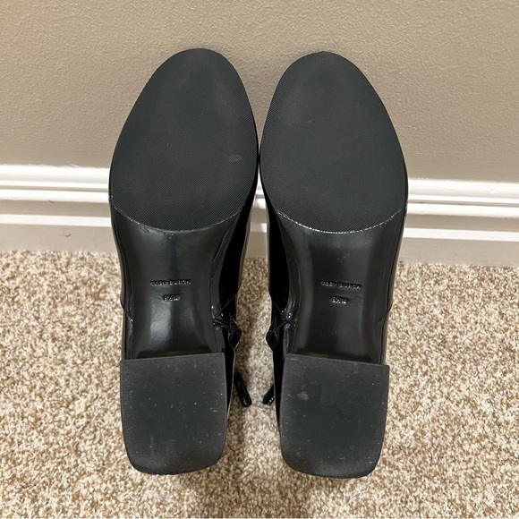 Tory Burch Womens Gigi Patent Stretch Ankle Boot Black and Gold Size 8.5 - Picture 12 of 15
